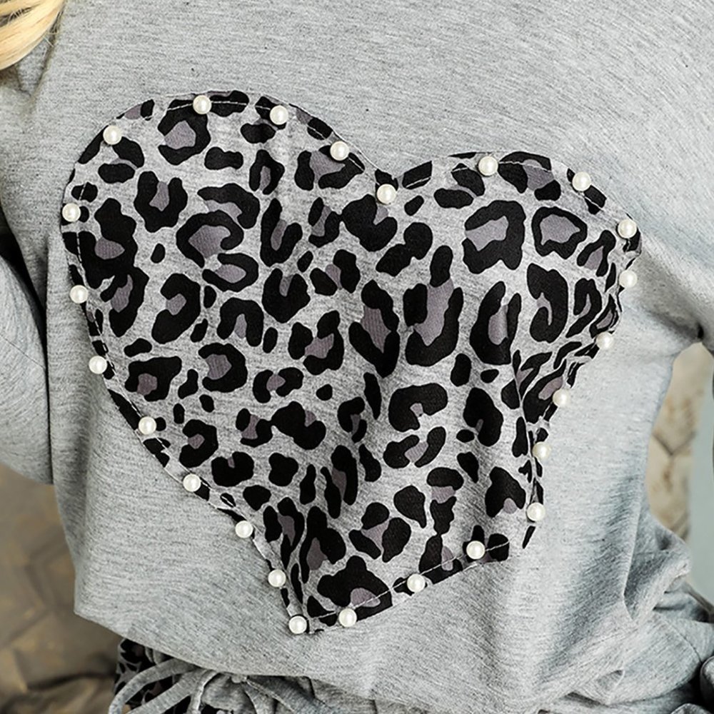 Leopard Heart Beaded Lounge Set - Picture 4 of 9